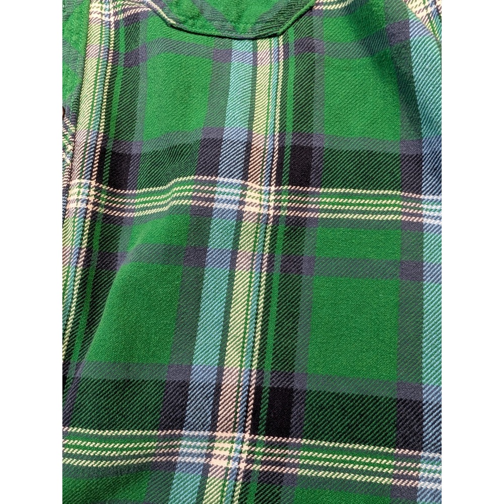 Aeropostale Mens Plaid Flannel Button Down Shirt Medium Green Blue - Picture 6 of 8